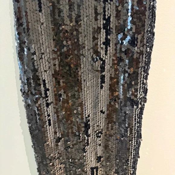 Auteur Black T-Bar Sequin Tank Dress Evening Glam with a Contemporary Twist - Picture 8 of 15